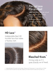 Densidad 180% en peluca LUVME HAIR con volumen notable y textura densa.