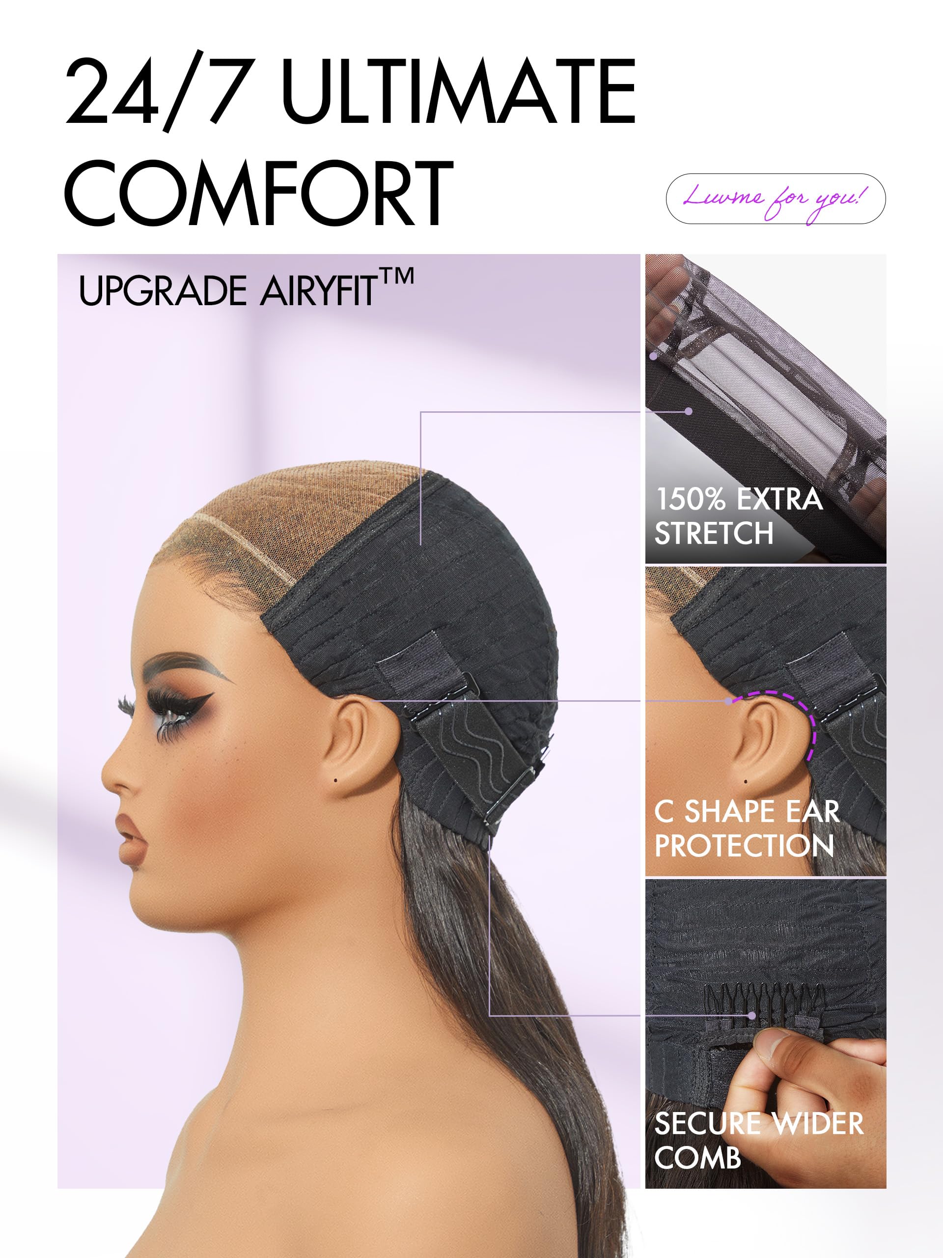 LUVME HAIR color negro natural que combina con estilos.