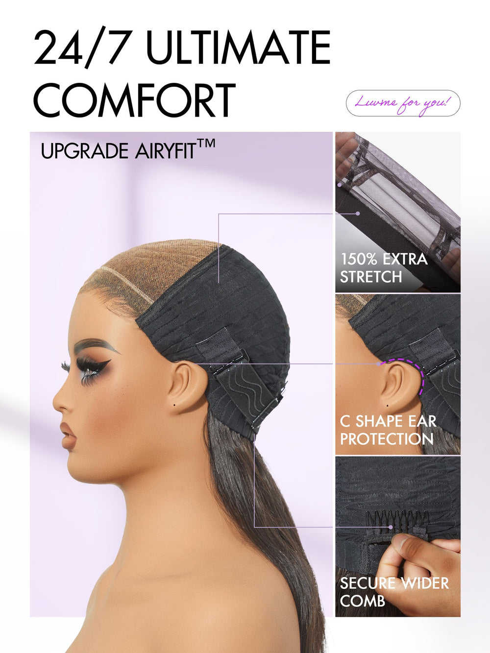 LUVME HAIR color negro natural que combina con estilos.