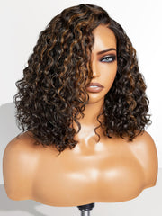 Peluca LUVME HAIR rizada de 12 pulgadas sin cable para un look natural y rápido.