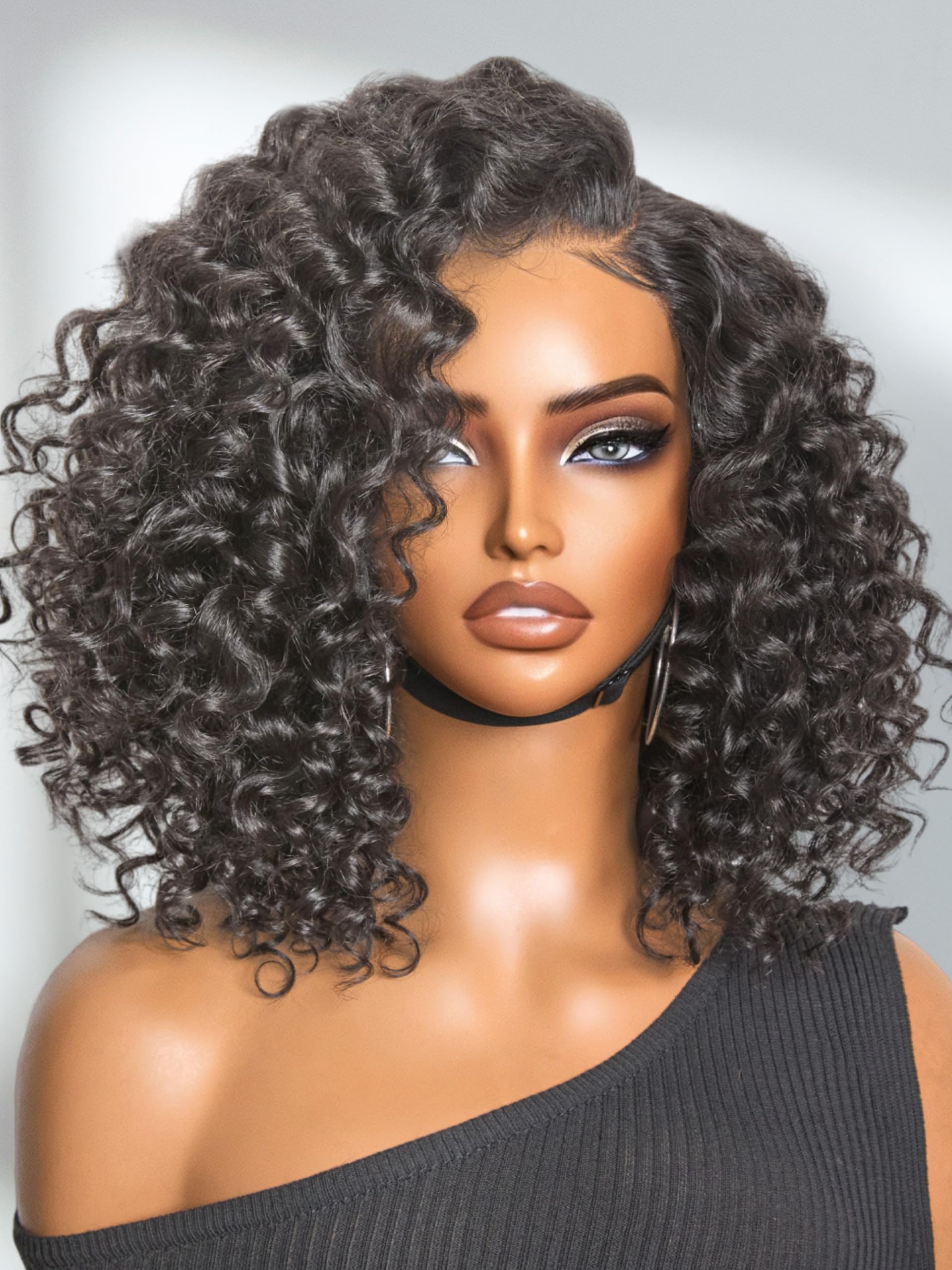 LUVME HAIR rizo profundo frontal con encaje de 12 pulgadas para look natural diario.