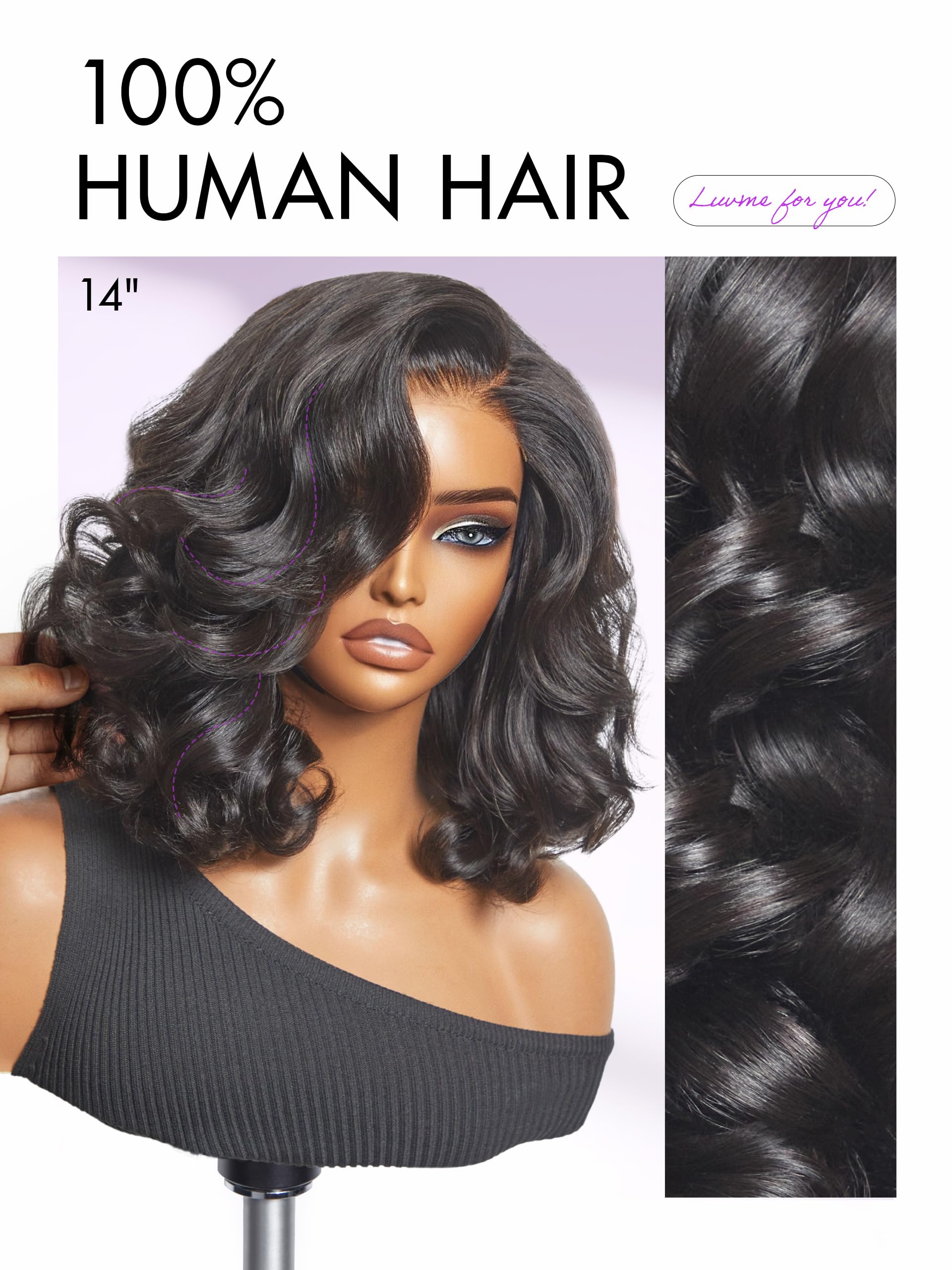 Parte lateral de LUVME HAIR para estilo versátil y cómodo