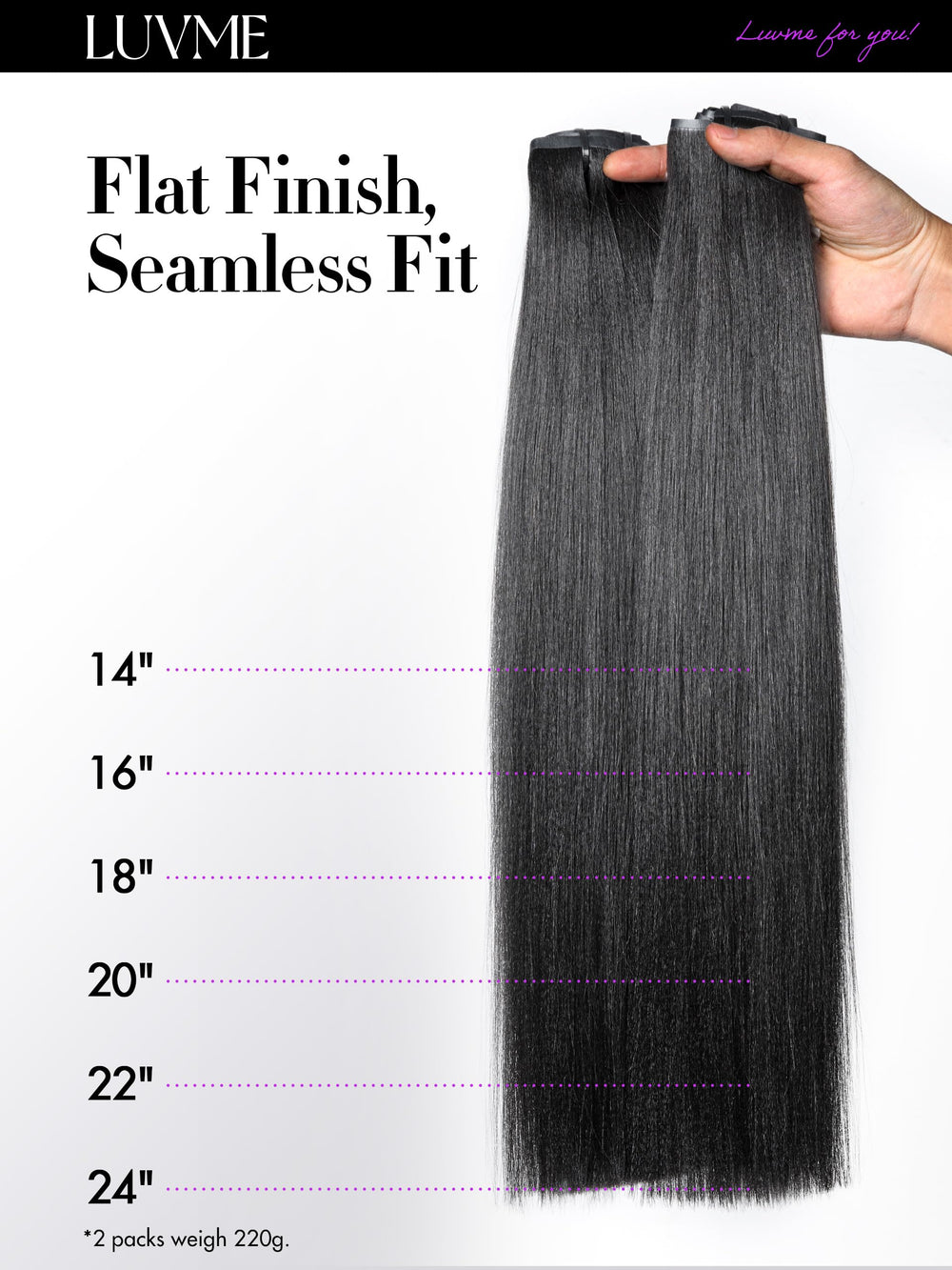 LUVME straight, body waves, and curly clip-ins collection for versatile looks.