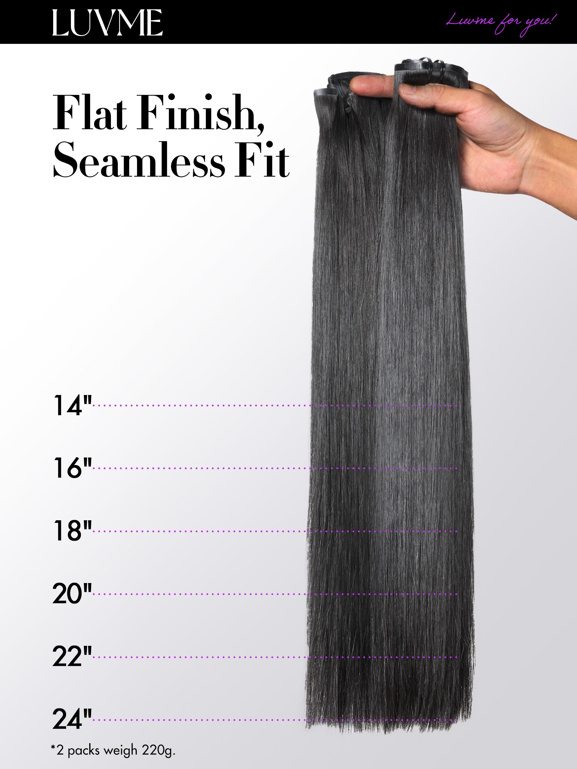 LUVME wedding-ready clip-ins for a polished, long-lasting look.