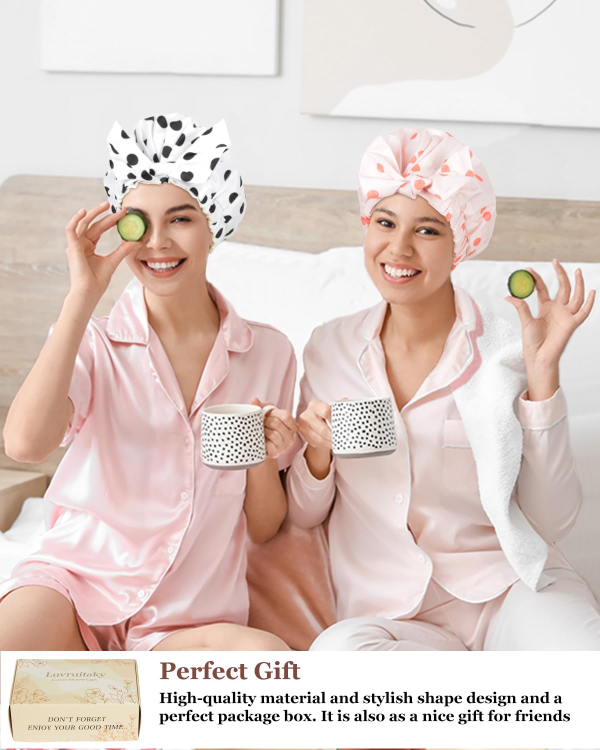 Gorro de ducha Luvruitaky ideal para cabellos largos.