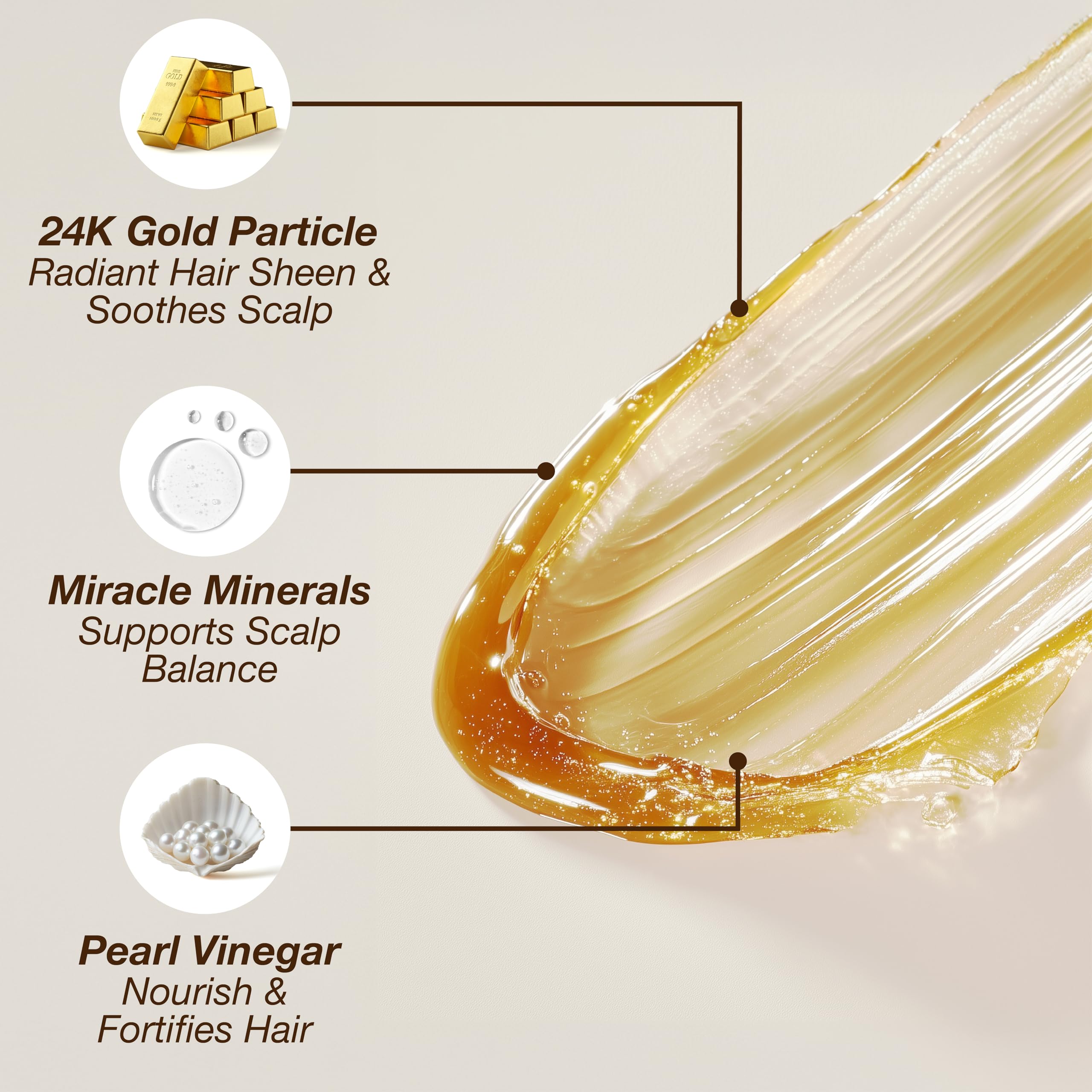 Lux Collection Edge Gro+ 24K Oro, acabado brillante y lujoso para el cabello.