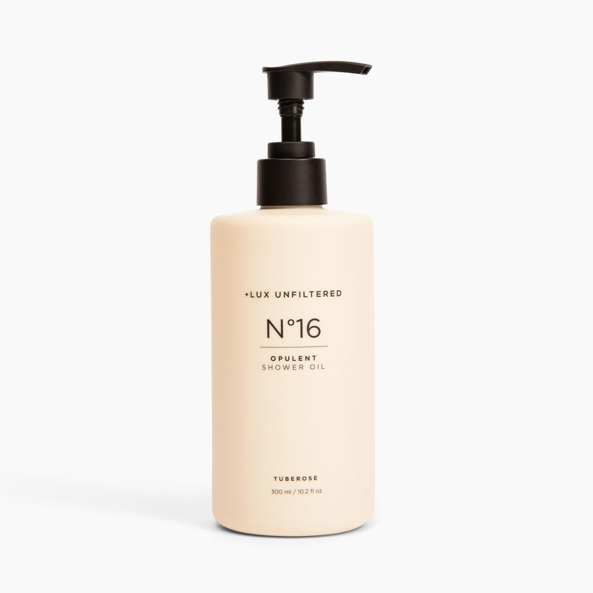 Lux Unfiltered N°16: aceite de ducha opulento vertido, hidratación suave para la piel.