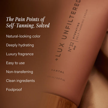 Lux Unfiltered N°32 bronceado sin transferencia sin manchas en prendas