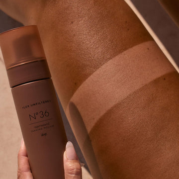 Brillo uniforme y duradero con bronceado Lux Unfiltered vegano.