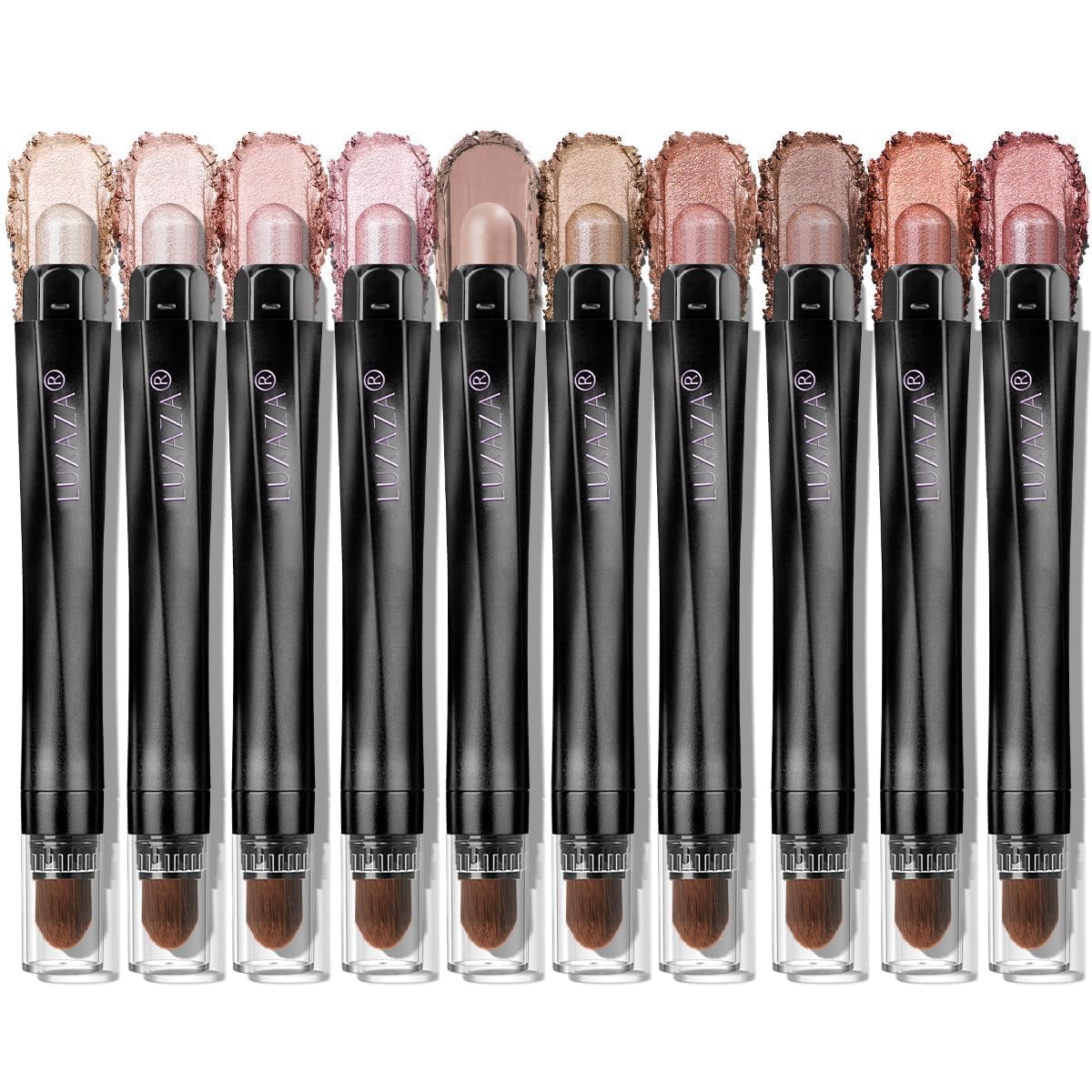 LUXAZA PRO lápiz sombra marrón 10 piezas, definición suave y duradera.