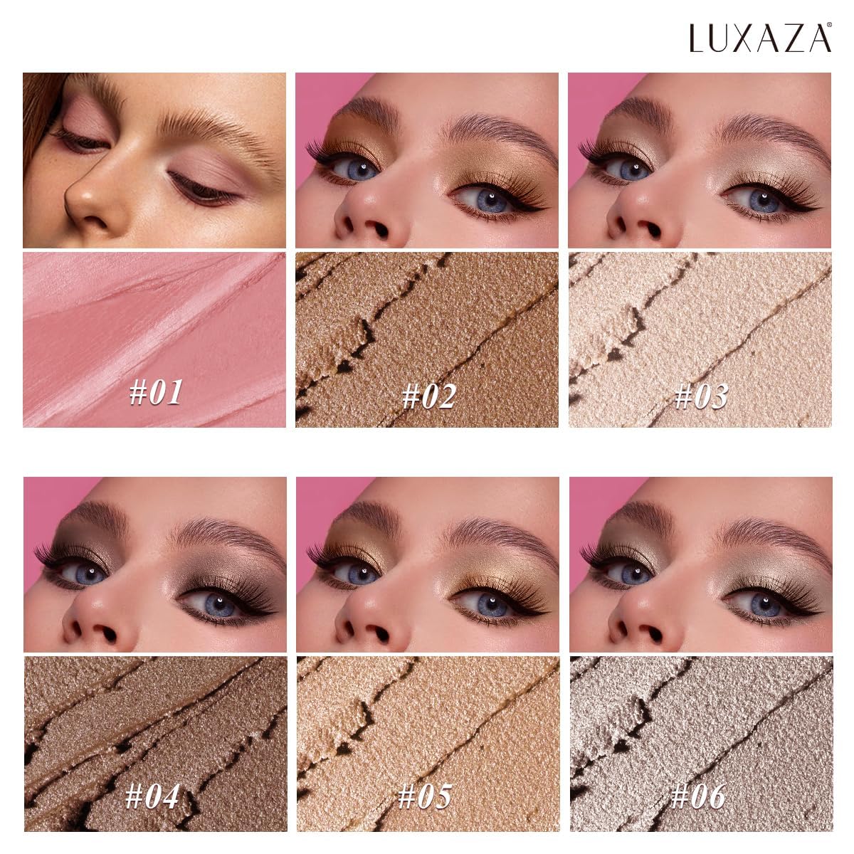 Luxaza Pro lápiz sombra neutro con brillo metálico para un look diario deslumbrante.