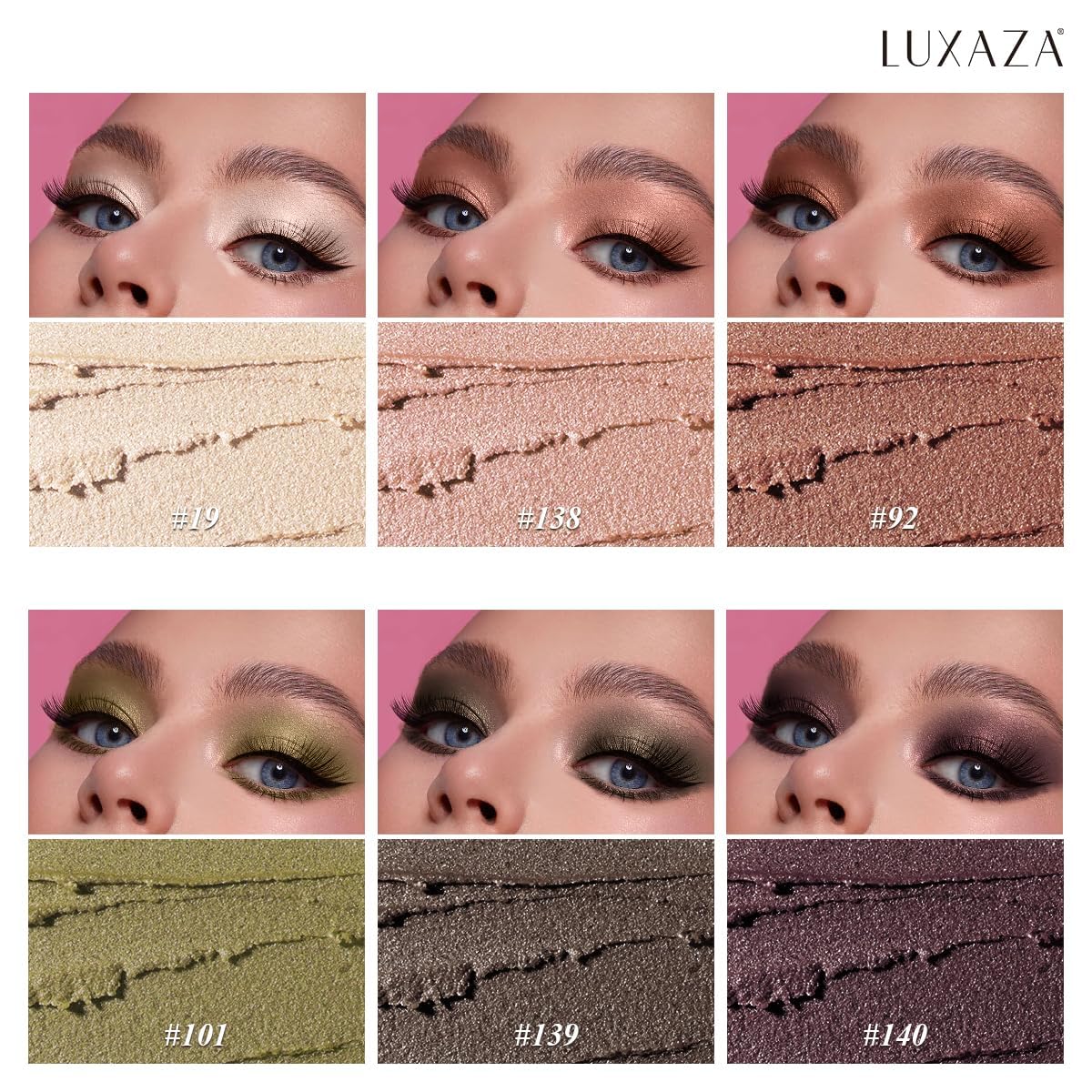 Luxaza Pro Shimmer Eyeshadow Stick hexagonal tube design for easy grip during application