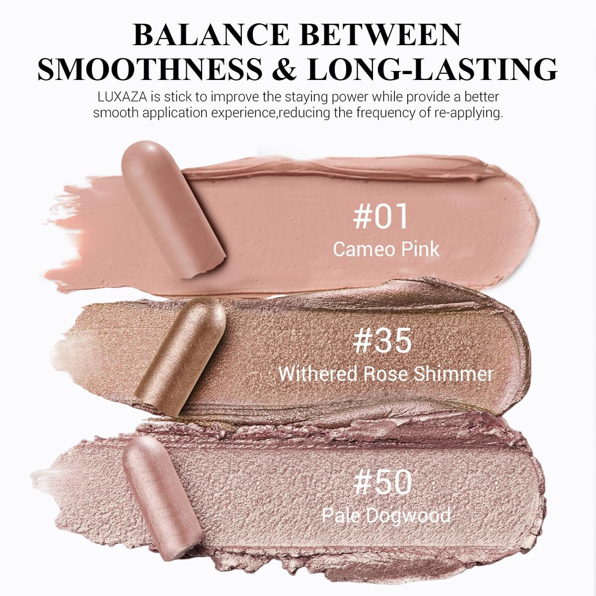 LUXAZA PRO sombras cremosas neutras para acabado mate o con brillo.