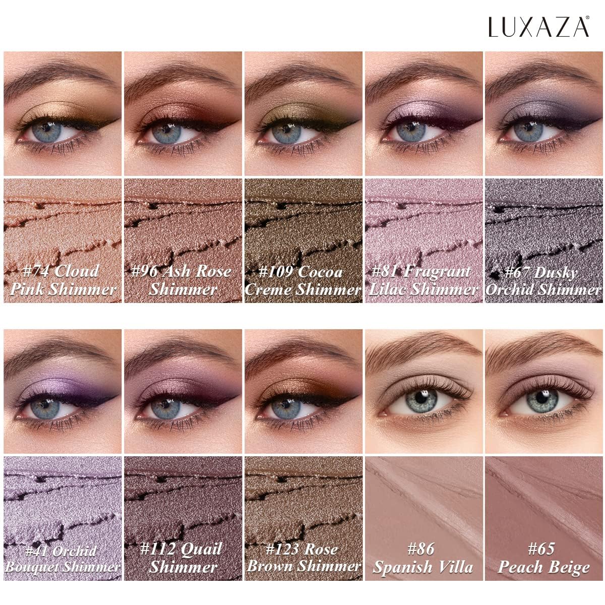 Luxaza Pro échantillons d'ombres neutres pour harmoniser les looks