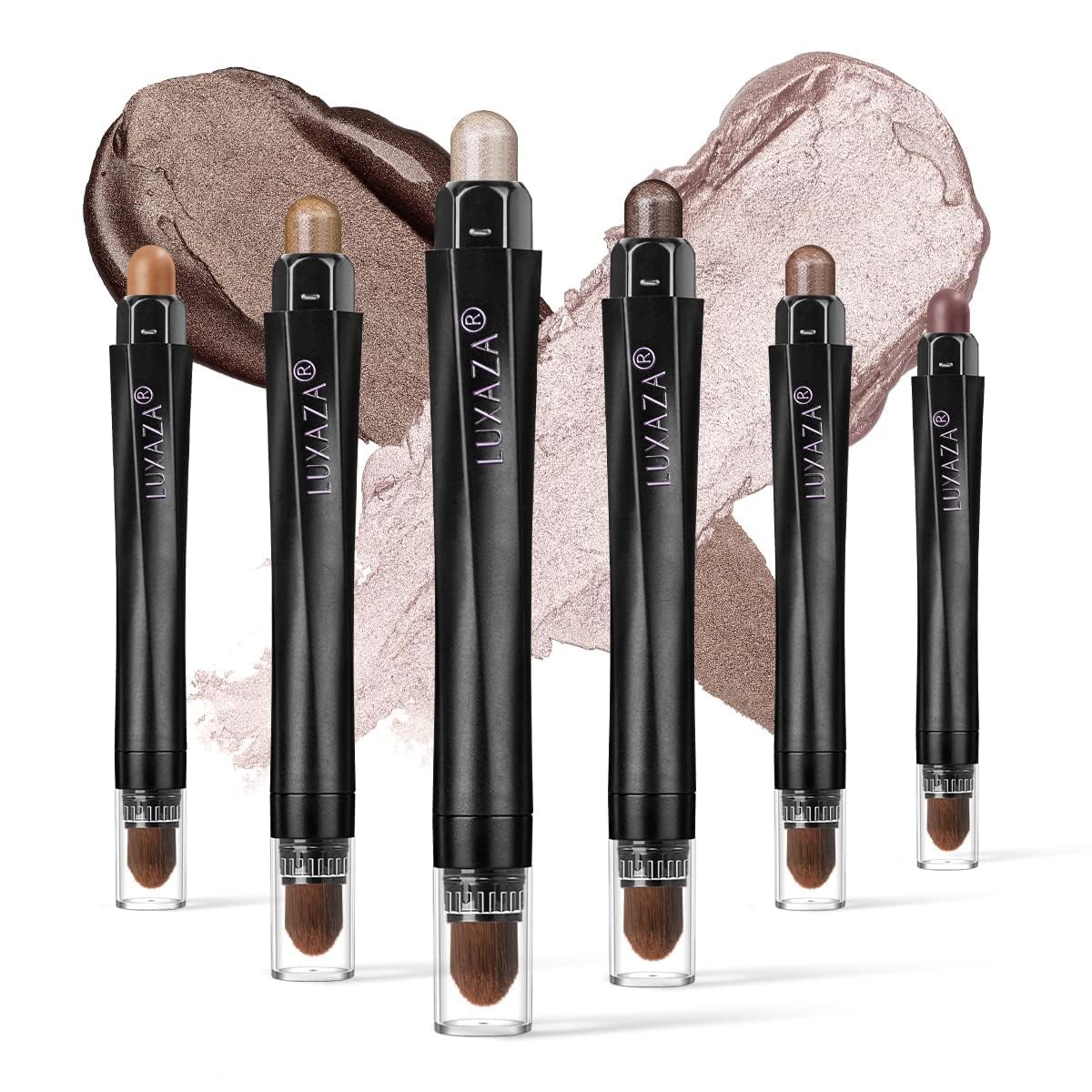 LUXAZA barra sombra marron ahumado, acabado suave para un aspecto diario duradero.