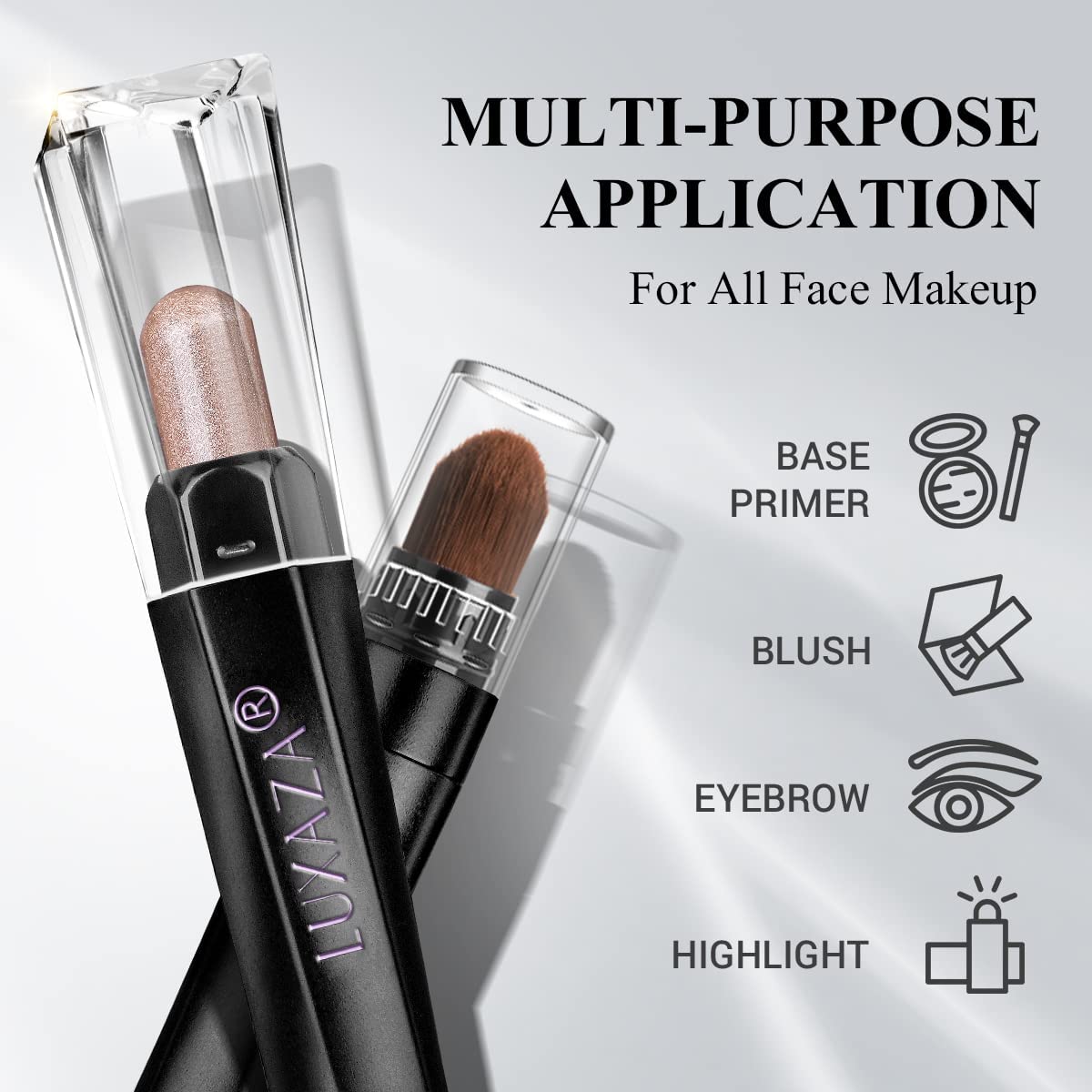 Luxaza stylo ombre metallisée champagne, fini lumineux.