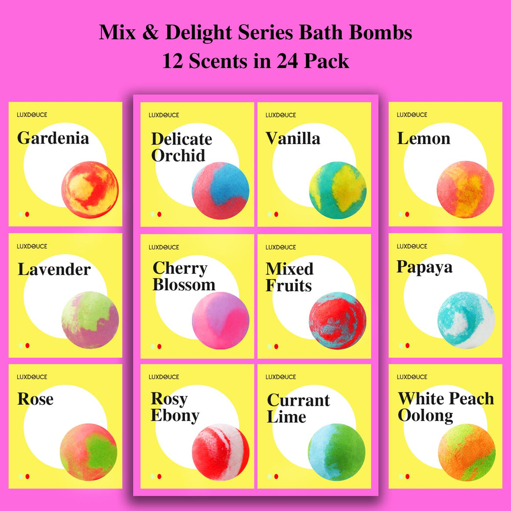 luxdouce-bombas-bano-coloridas con burbujas crean un bano divertido y aromatico.