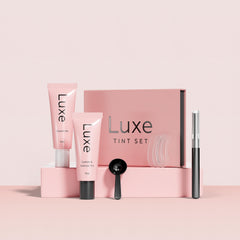 Luxe Cosmetics mezcla de tinte para pestanas, aplicación rápida y resultados consistentes.