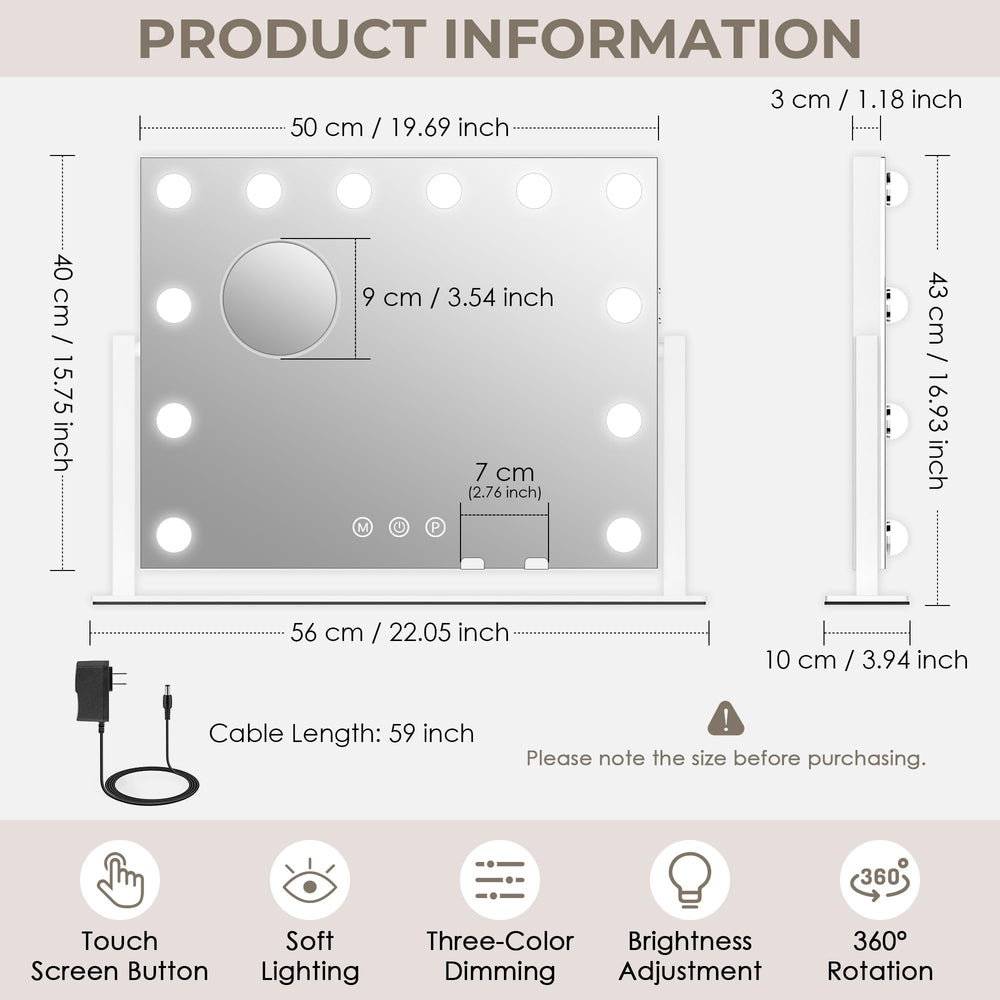Luxevue Espejo de vanidad regalo práctico para cuidado personal