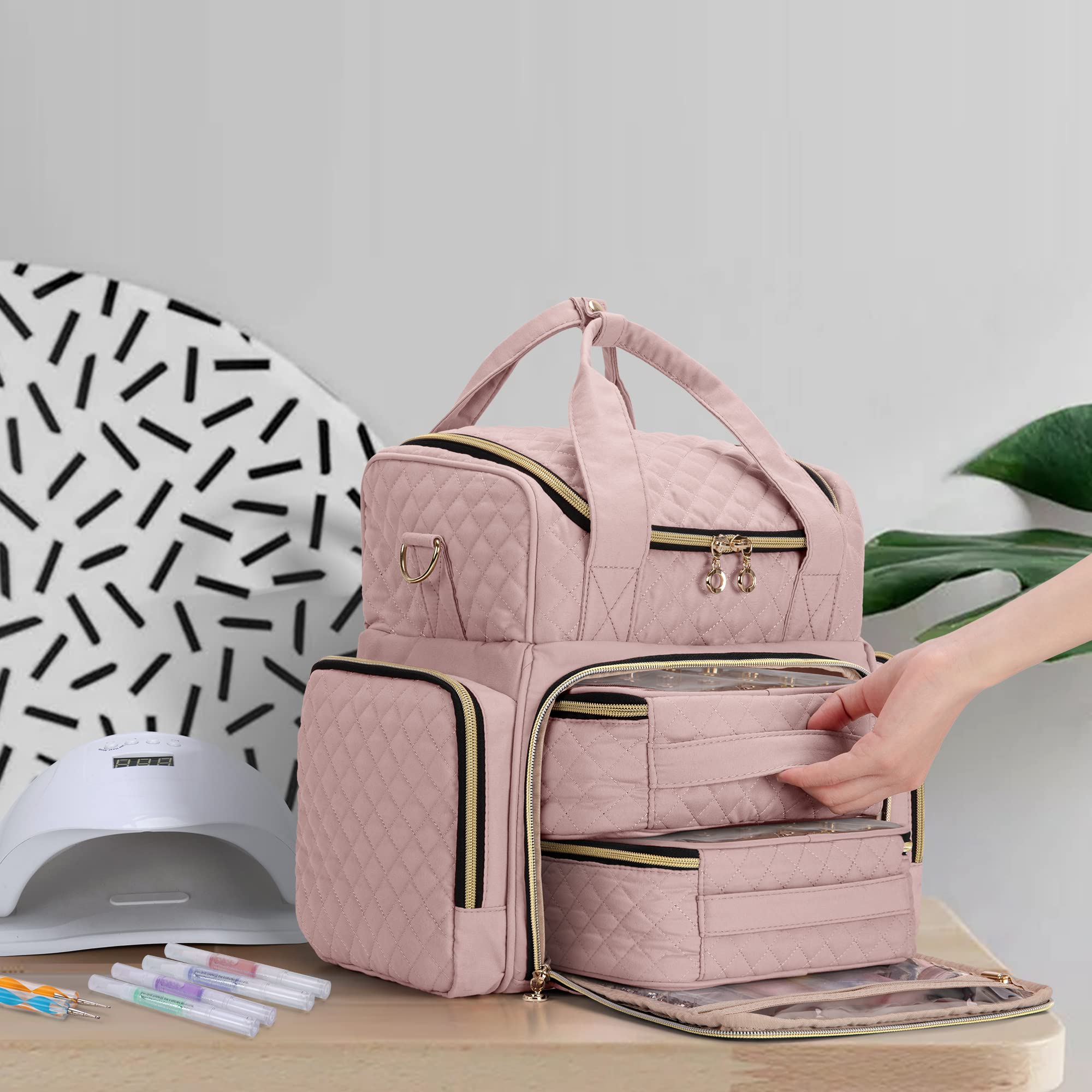 Dimensiones del bolso Luxja: 9x7x12 pulgadas para transporte fácil.
