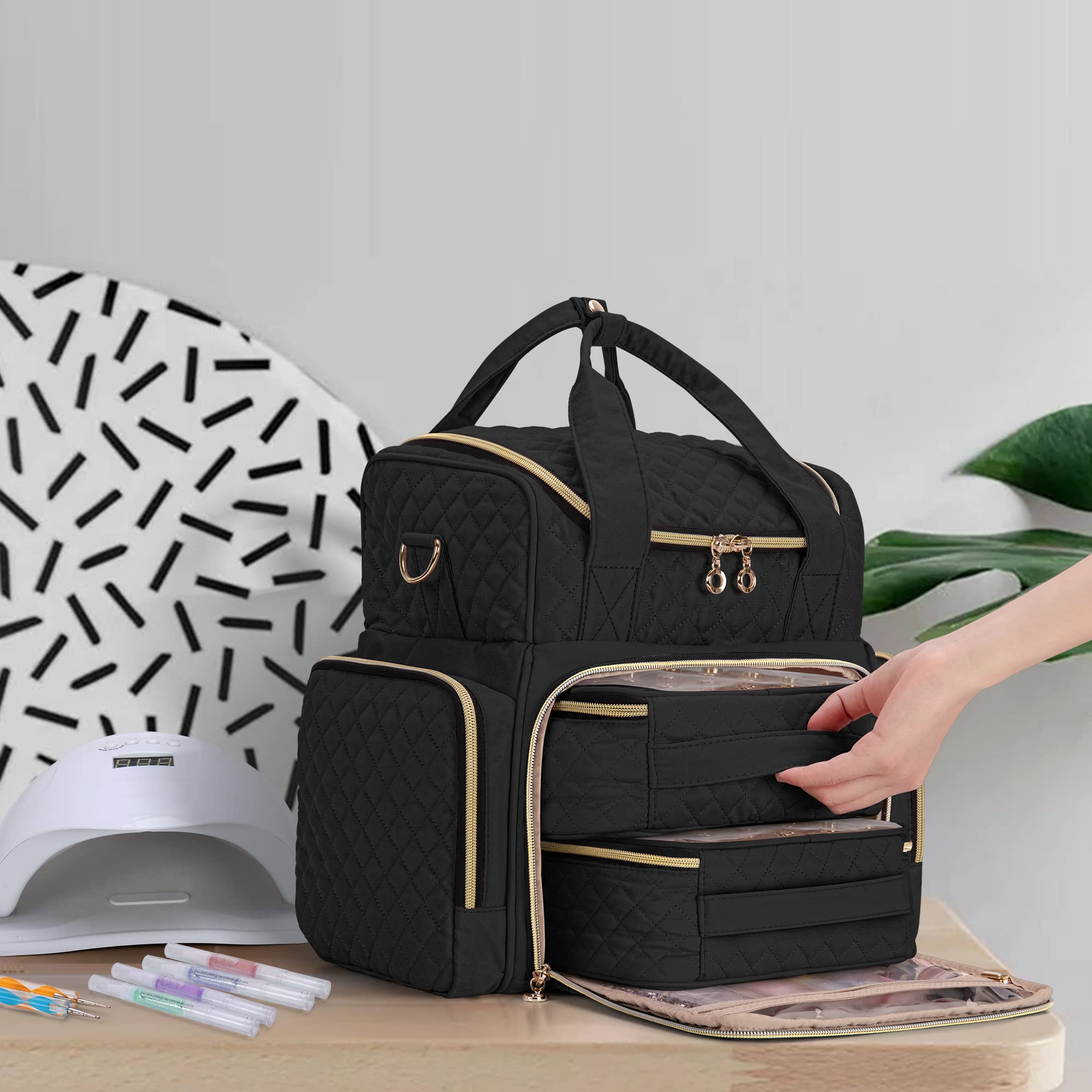 LUXJA Dimensiones 9x7x12 pulgadas, caben en maleta.