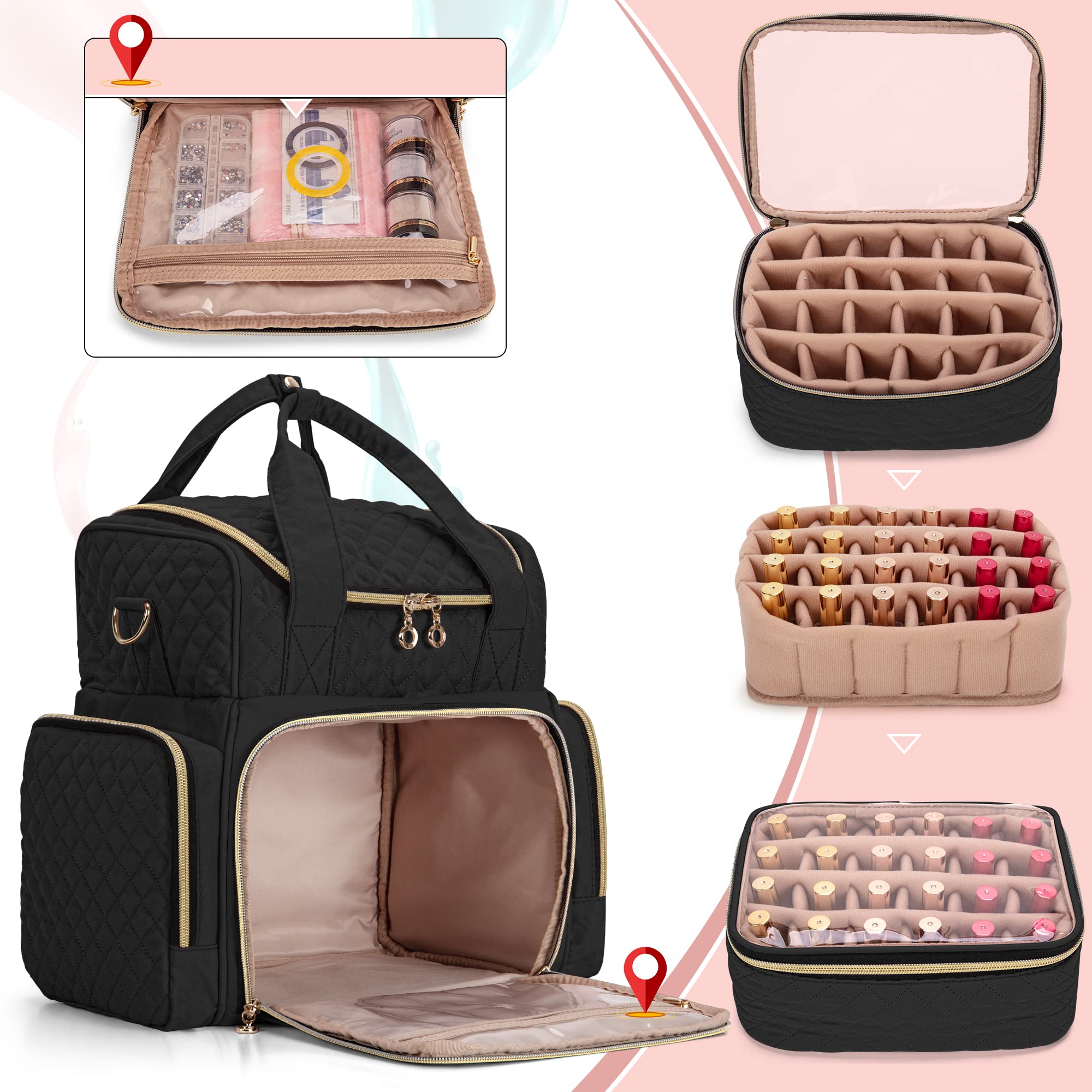 LUXJA Sección superior para lámpara de uñas, soporte para secador y herramientas.
