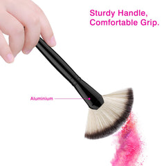 Luxspire brocha polvos rostro para fijar maquillaje con textura uniforme.