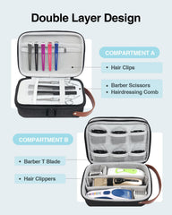 Luxtude estuche cortapelos organización interior con capas para todo