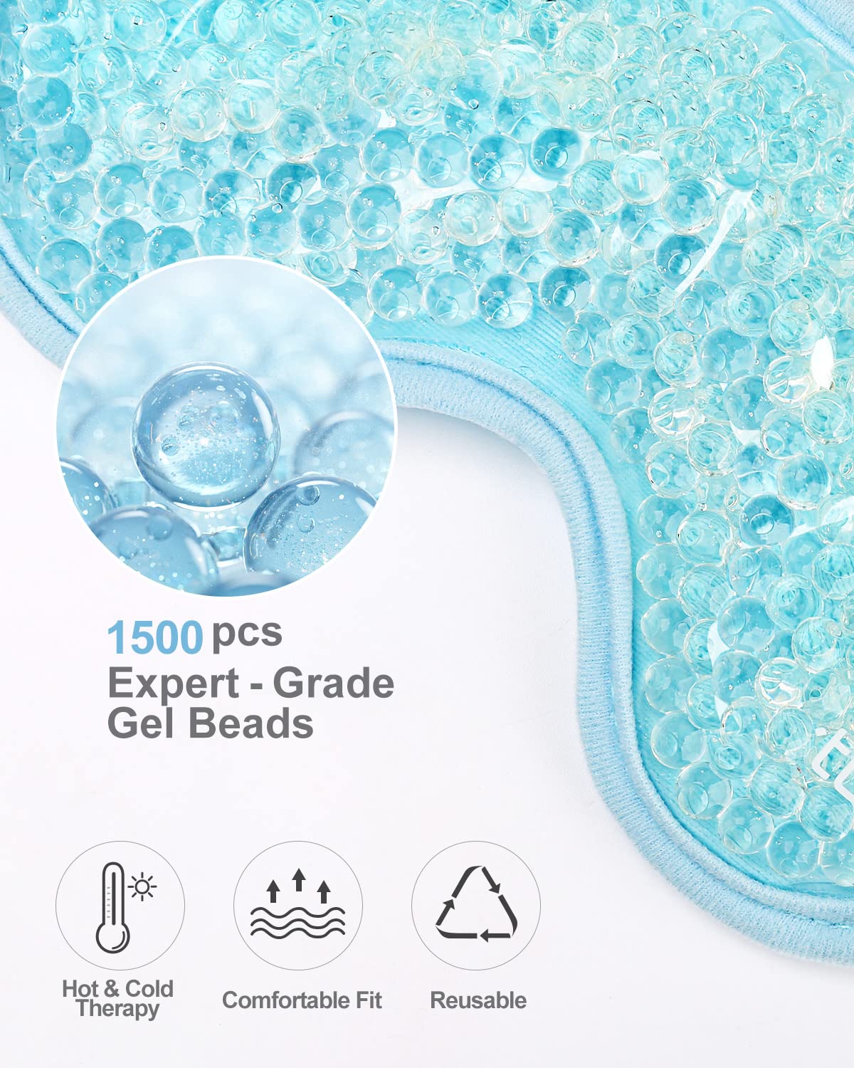 Luxtude máscara gel ojos con ajuste de velcro para mayor comodidad