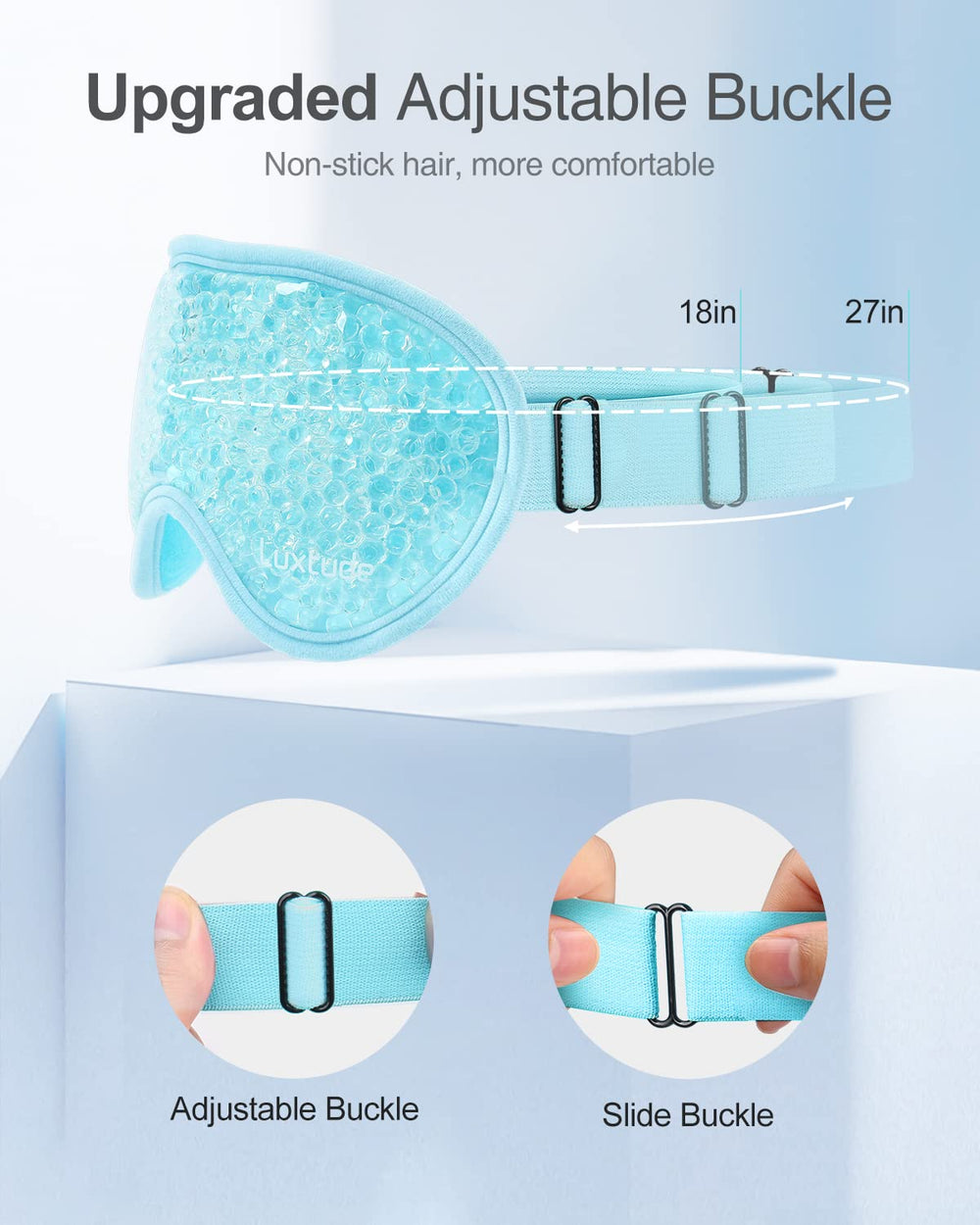 Luxtude máscara gel ojos con dos lados reversibles para diferentes sensaciones