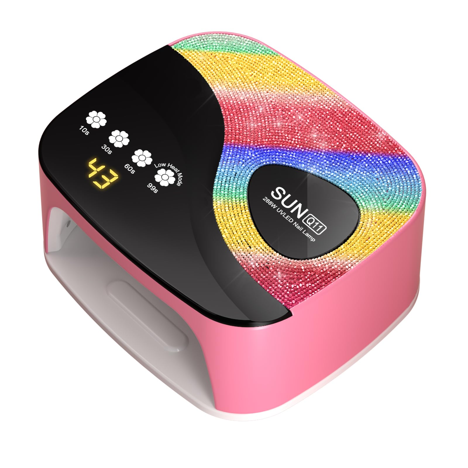 LVAINIT SUNX11 con diseño cristal arcoiris, ideal para manicuras con brillo duradero.