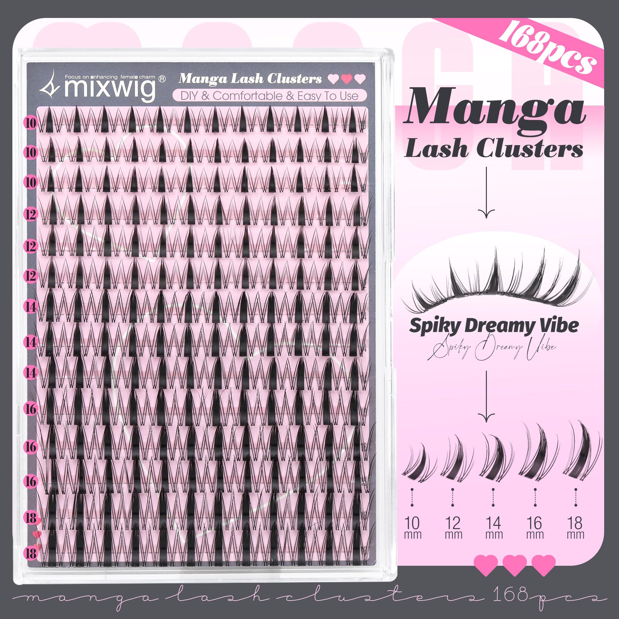 Lvmixwig agrupaciones con espigas de 10 mm para estilo anime