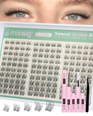 Pestañas Lvmixwig: clusters C-curvo 8-12 mm para look natural y duradero.