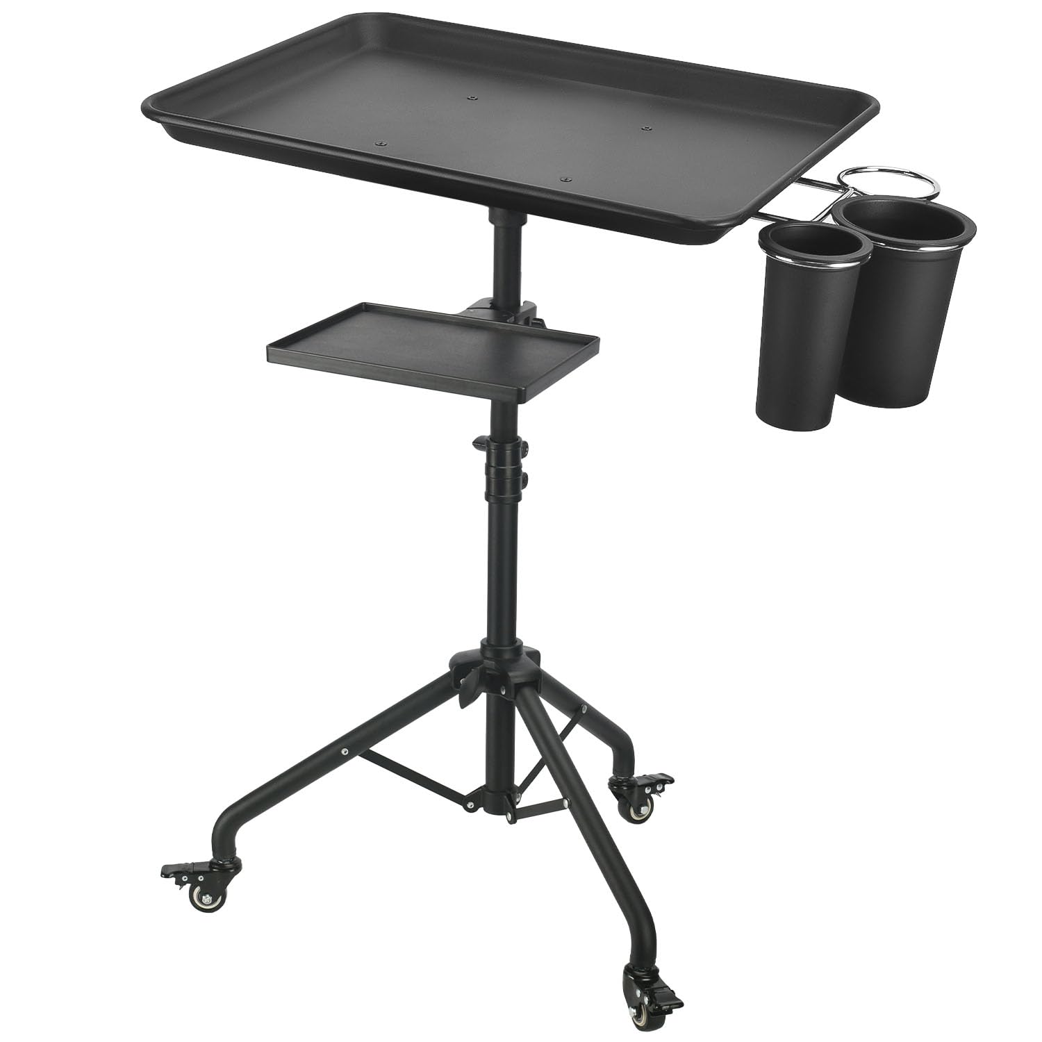 LWADALN carrito móvil con bandeja de aluminio y superficie amplia para herramientas.