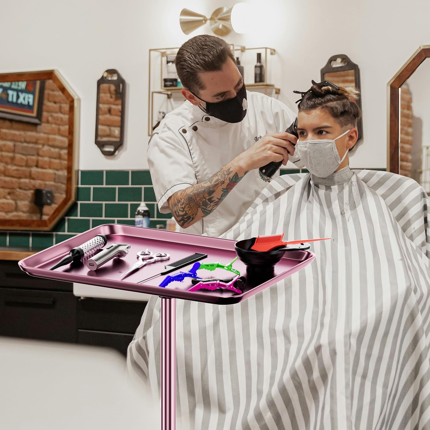LWADALN carro servicio belleza con ruedas de metal estable