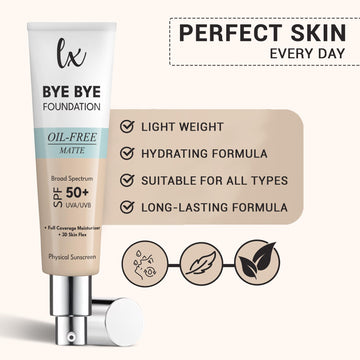 Lx Blend Bye Bye SPF50: protección solar diaria para piel expuesta.