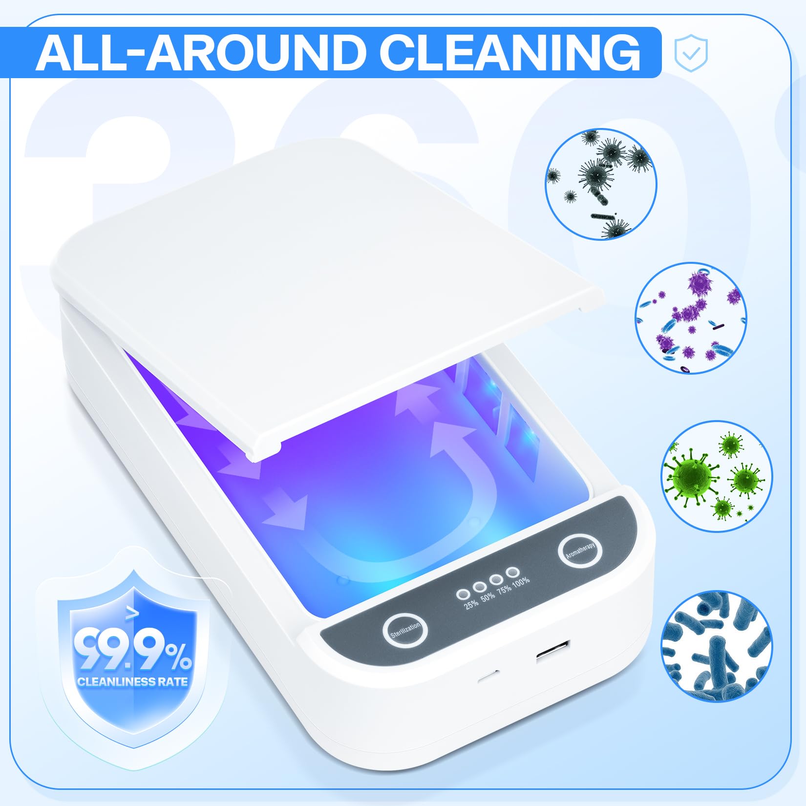 LXIANGN caja de esterilización USB portátil para uñas y herramientas diarias.