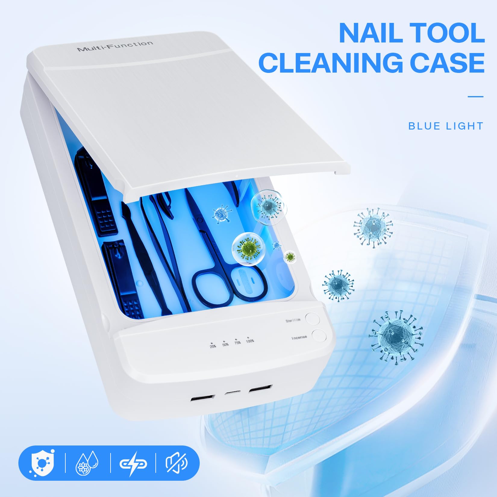 LXIANGN estuche esterilizador portátil USB ideal para salón y viaje.