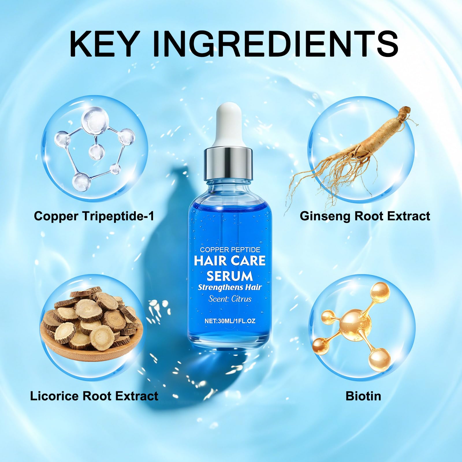 LXMTou Copper Peptide Serum label detail highlighting key active ingredients.