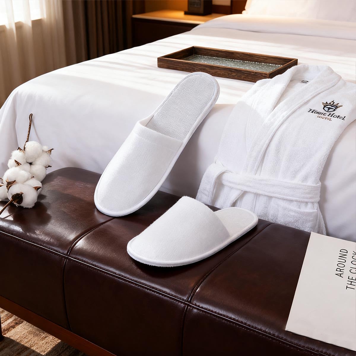 LYARCHTE zapatillas desechables para huéspedes, cómodas para salón y dormitorio