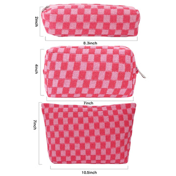 Bolsa LYDZTION con patrón cuadros rosa y cierre metálico.
