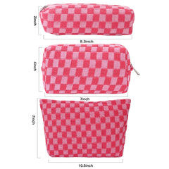 Bolsa LYDZTION con patrón cuadros rosa y cierre metálico.
