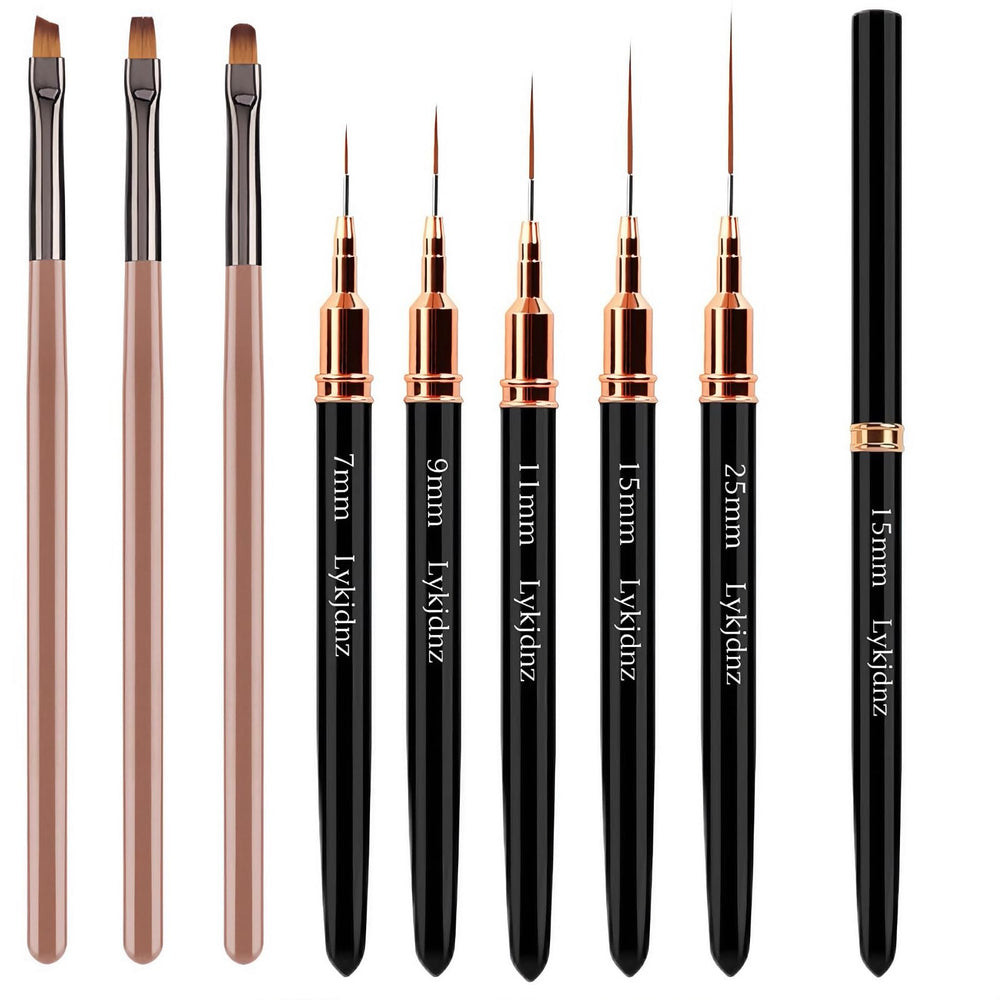 Pinceles delineadores Lykjdnz 7mm para trazos finos en uñas.