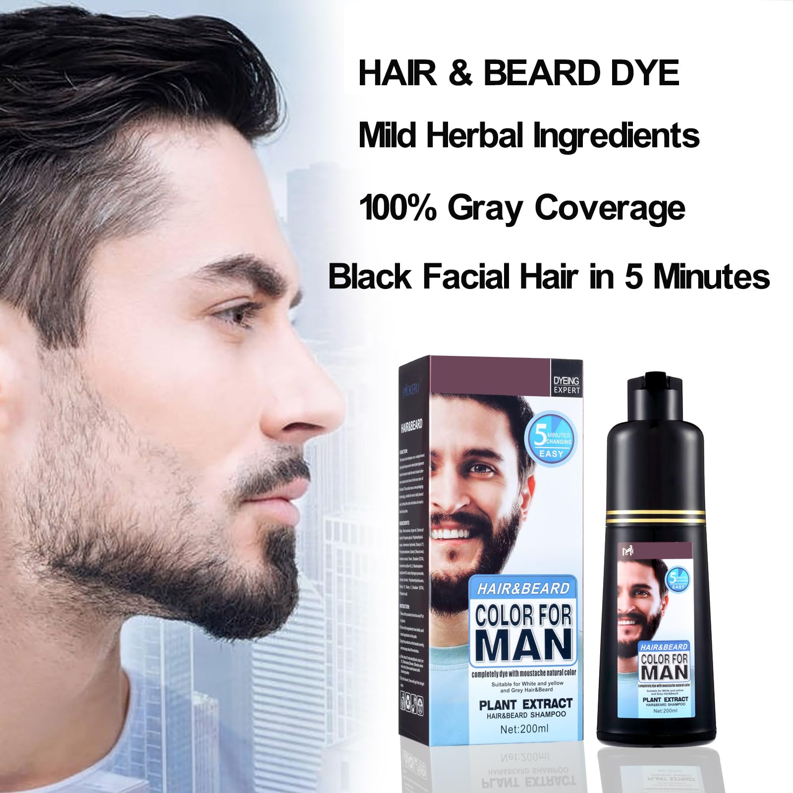 Shampoo color barba con argán y noni para brillo suave