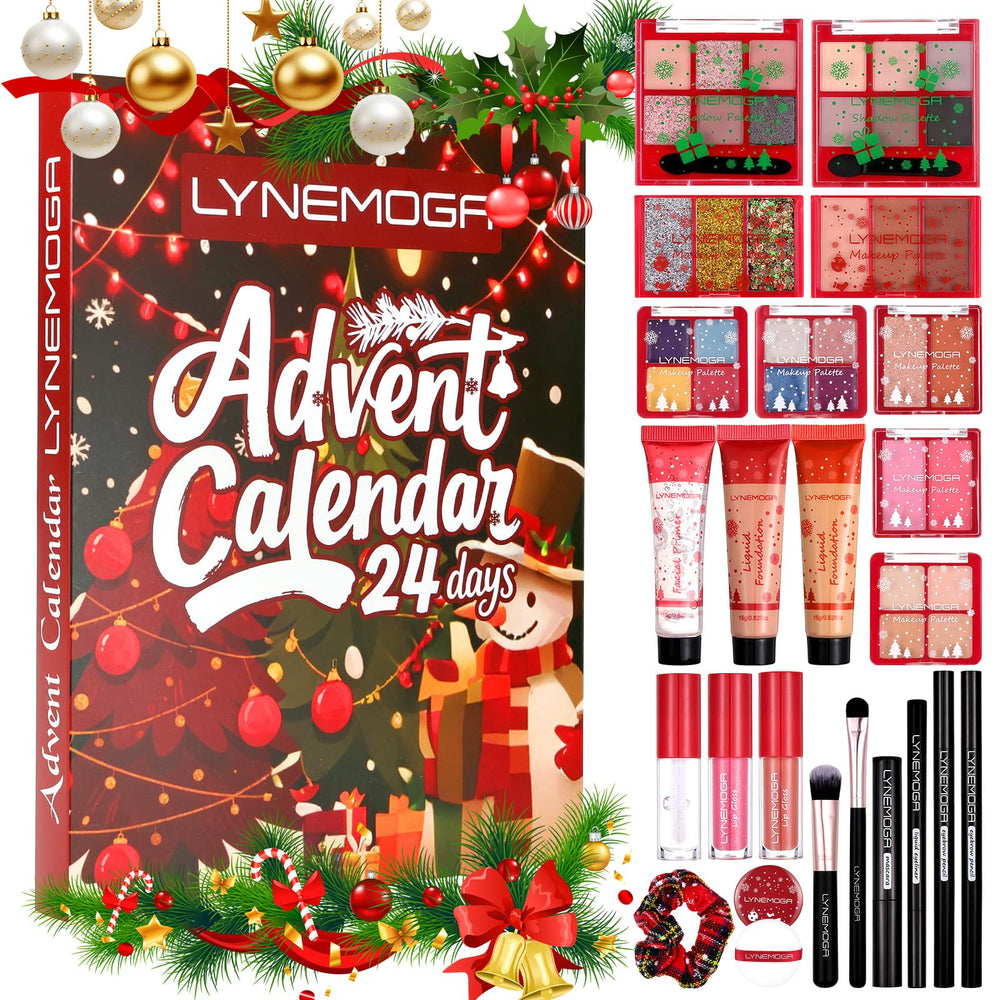 LYNEMOGA calendario adviento maquillaje 2025: caja festiva para iniciar la cuenta regresiva de belleza