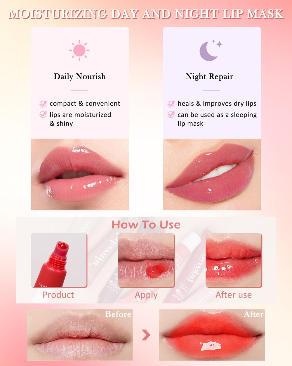 LYSdefeu aceite cuidado labial brillo largo: hidratación duradera para labios suaves y radiantes.