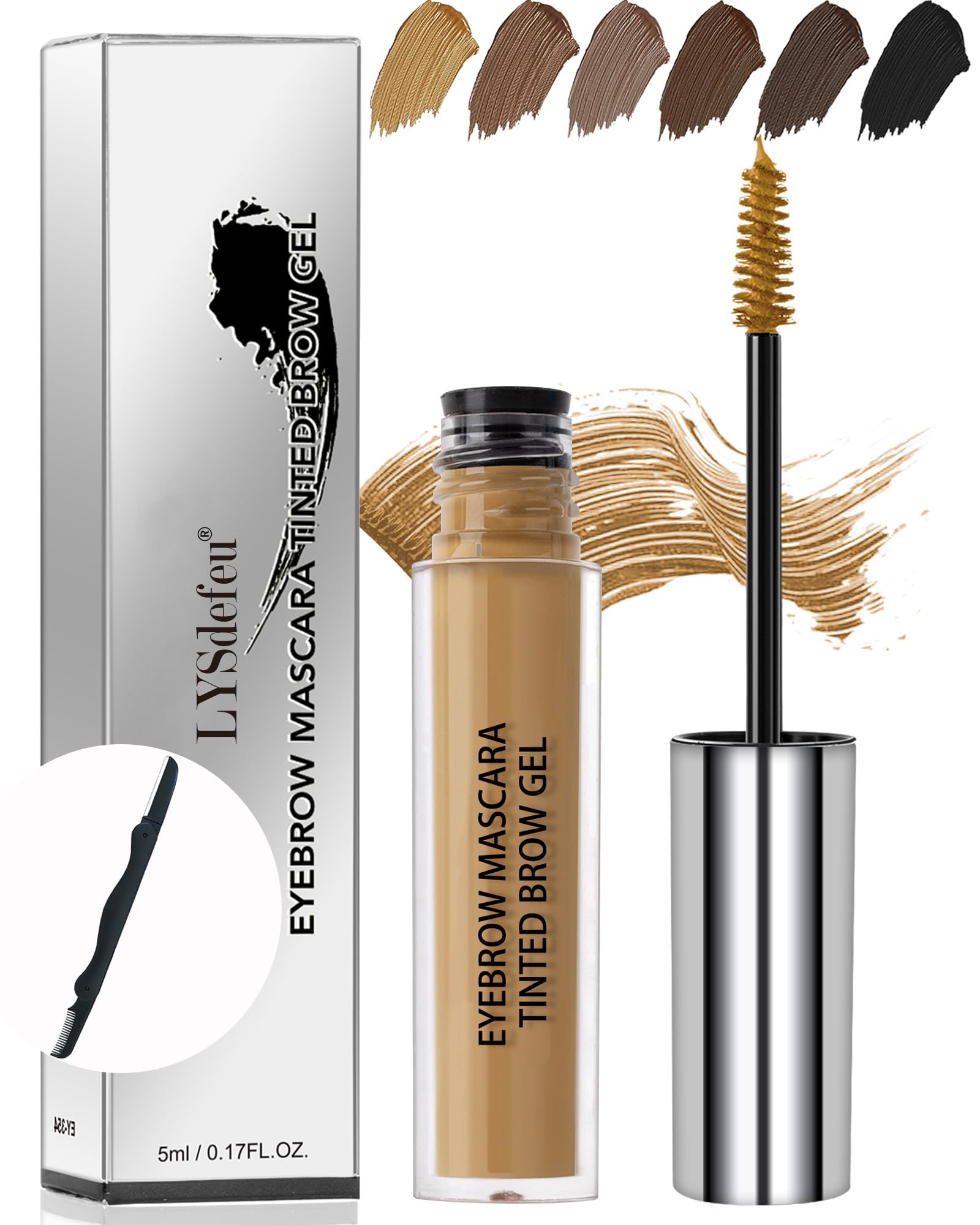 LYSdefeu gel-cejas-tinte-impermeable muestra color duradero y acabado natural