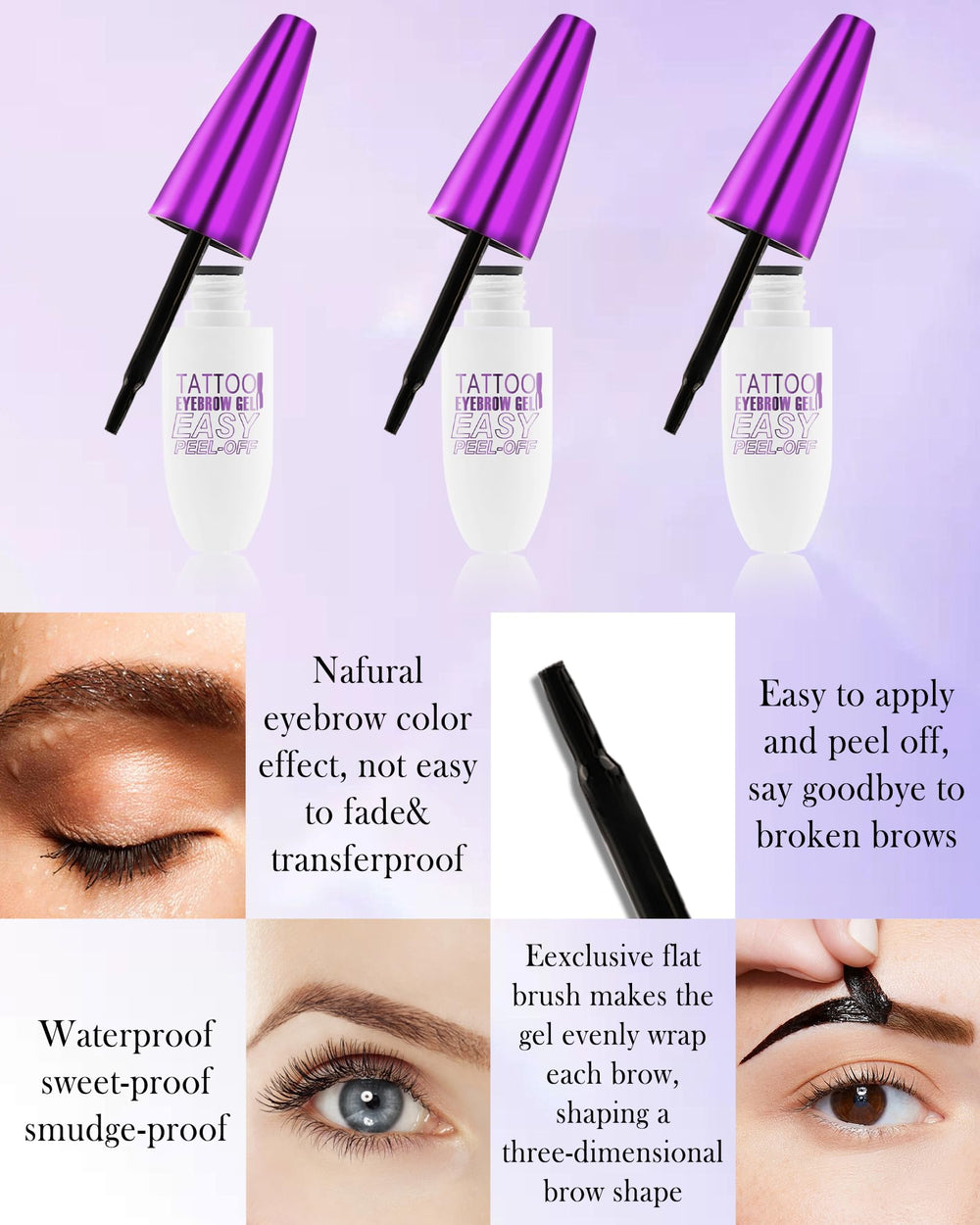 LYSdefeu tint gel close-up with aloe vera for brow conditioning.