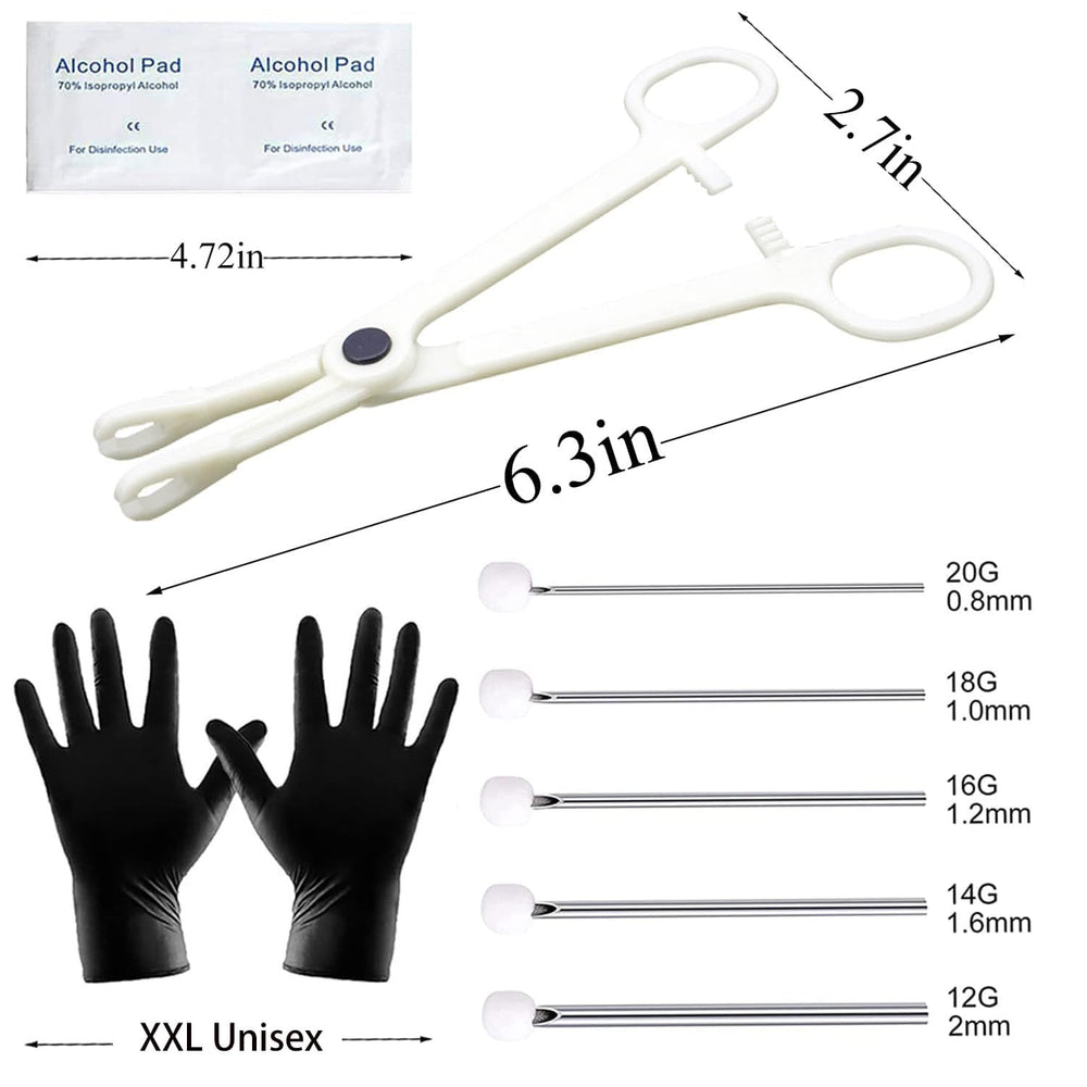 Lyuxzad agujas de piercing 12G–20G para múltiples opciones seguras.