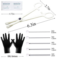 Lyuxzad agujas de piercing 12G–20G para múltiples opciones seguras.